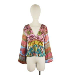 ALICE & TRIXIE Silk Paisley Tie-Waist Kimono Top